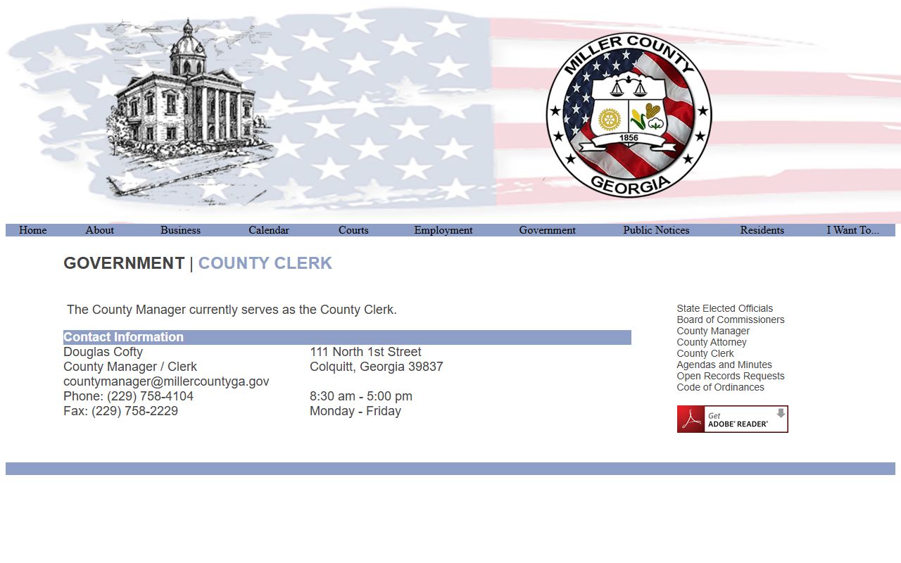 Miller County court records county clerk open records contact