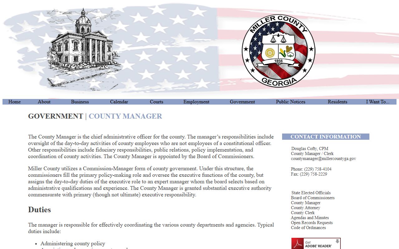 County Manager administrative records page